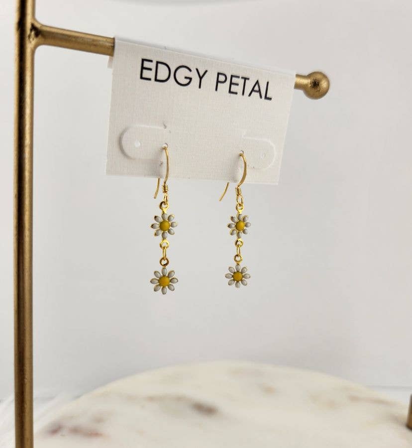 Daisy Enamel Dangle Earrings