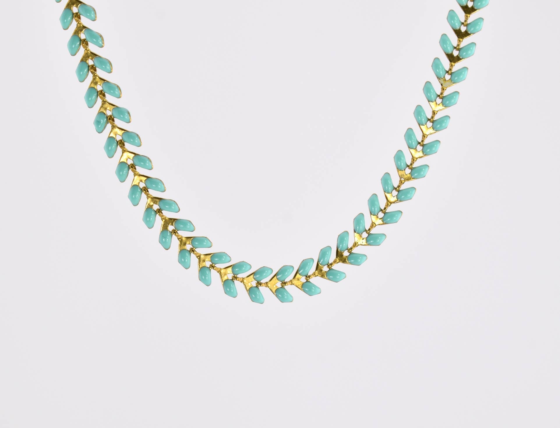 Artemis Turquoise Enamel Arrow Chain Necklace