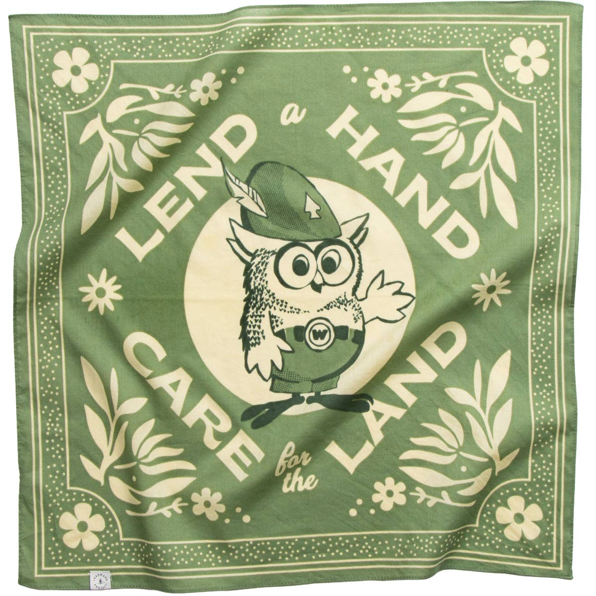 Woodsy Owl Bandana: Vineyard Green