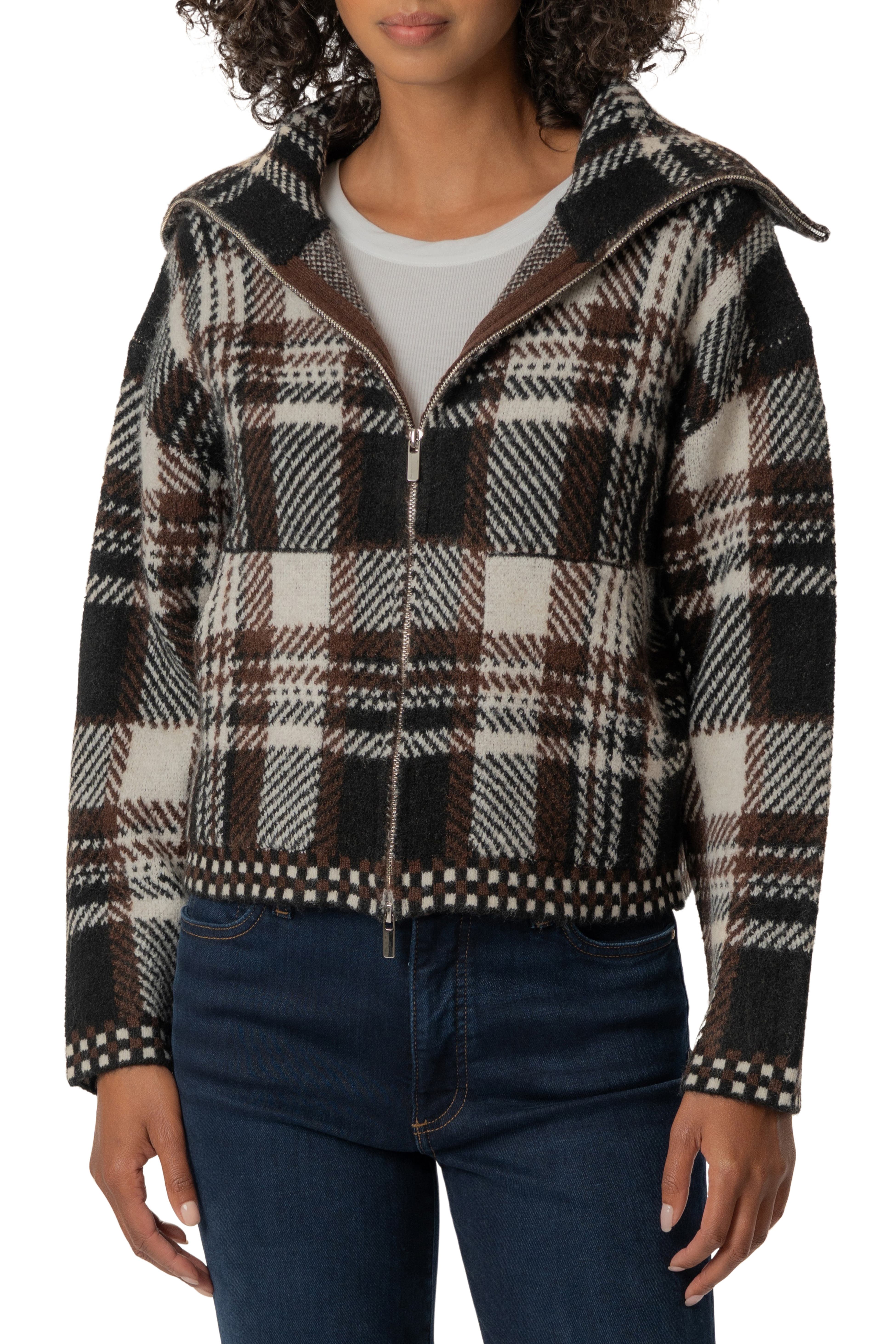 Rue Zip Up Sweater Knit Jacket