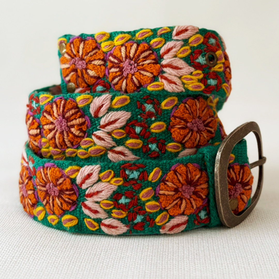 Autumn Sonata Embroidered Wool Belt