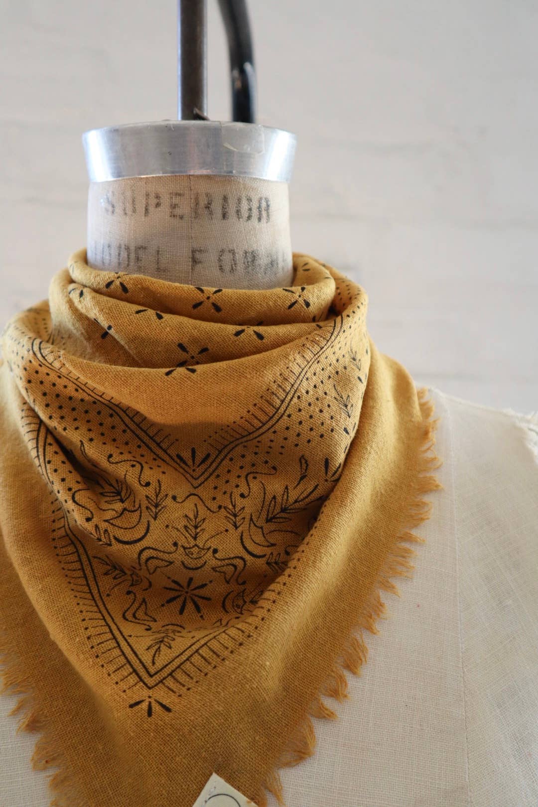 Desert Gold Classic Print Naturally Dyed Bandana