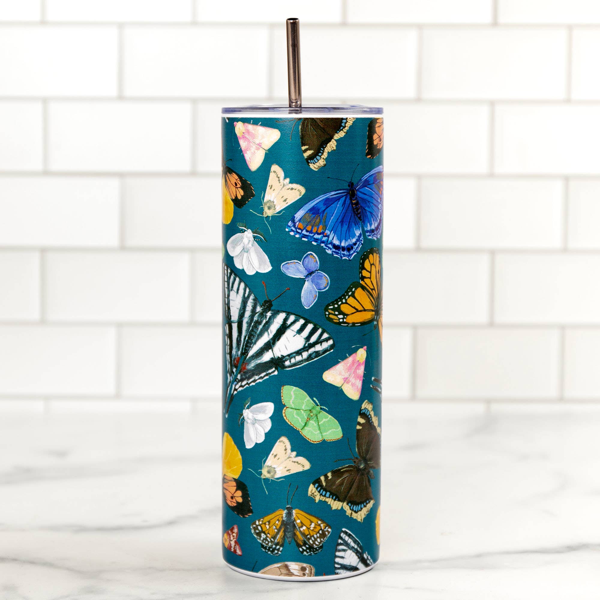 Flutter Friend Butterfly 20oz Stainless Steel Skinny Tumbler