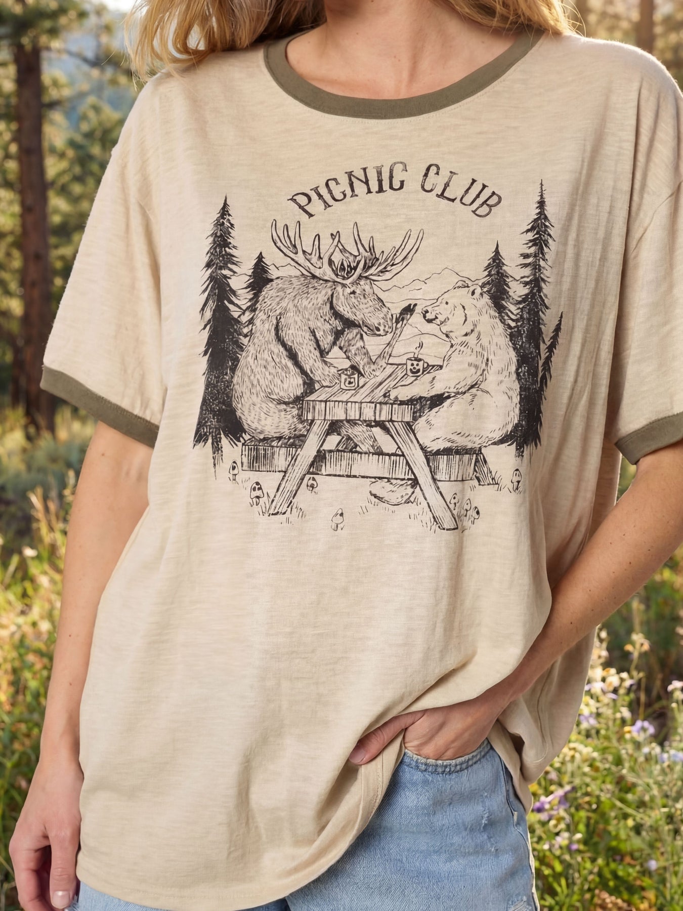Picnic Club Oversized Ringer Tee