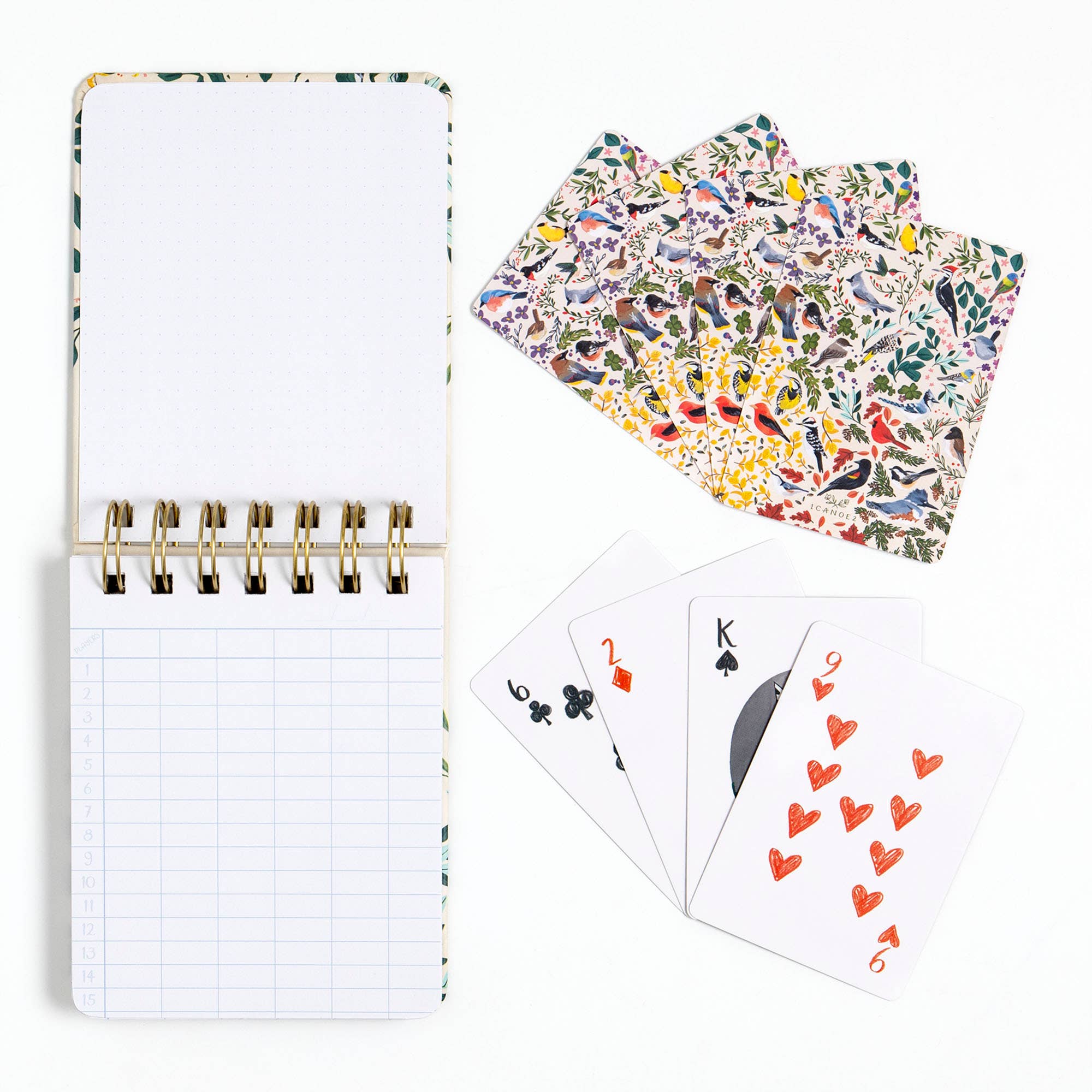 Feathered Friends Birds Playing Cards + Scorekeeping Set