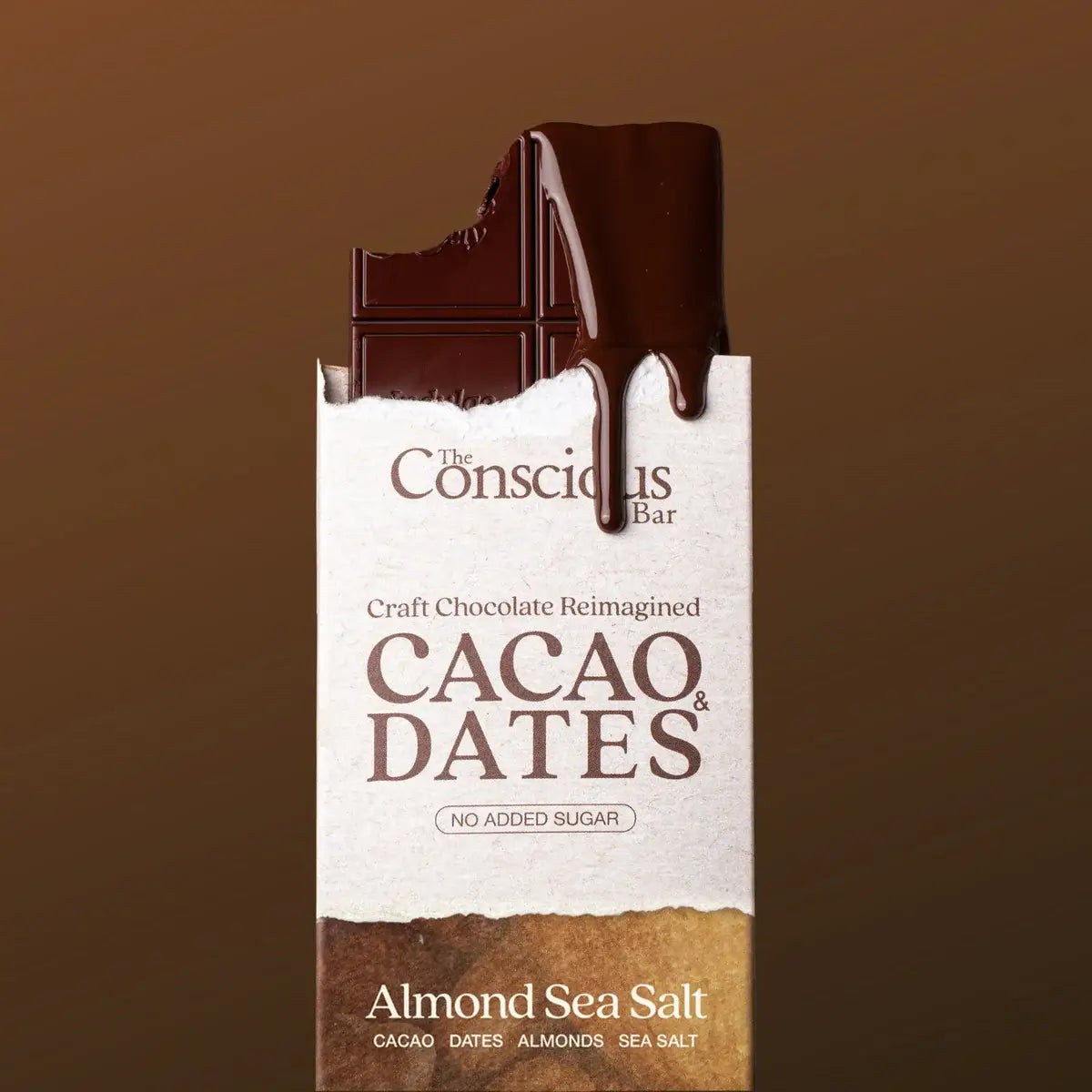 The Conscious Bar - Date Sweetened Dark Chocolate - Almond Sea Salt