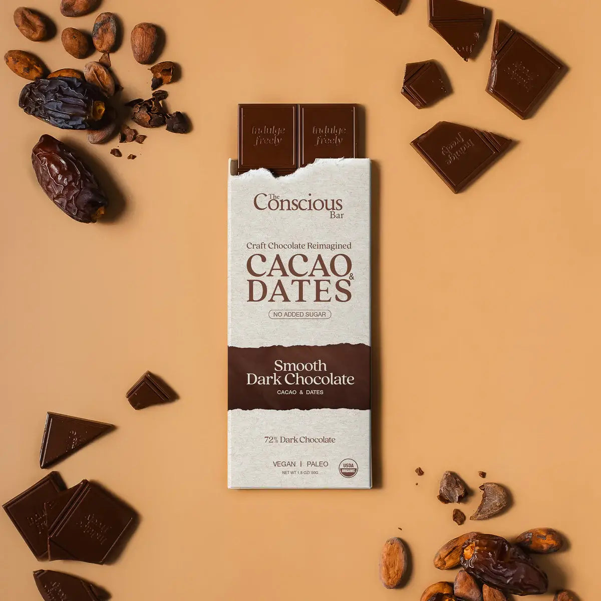 The Conscious Bar - Date Sweeteed Smooth Dark Chocolate