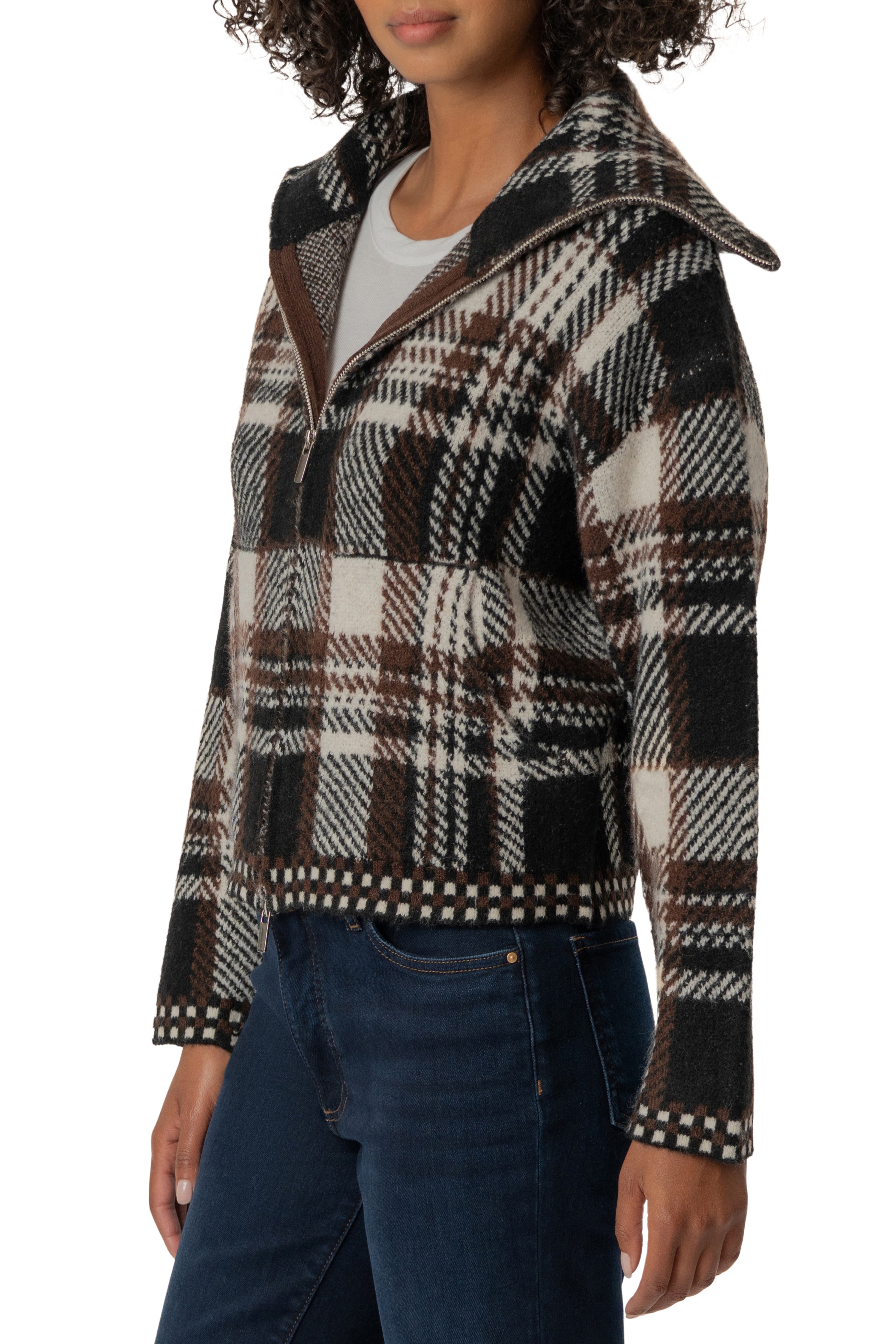 Rue Zip Up Sweater Knit Jacket
