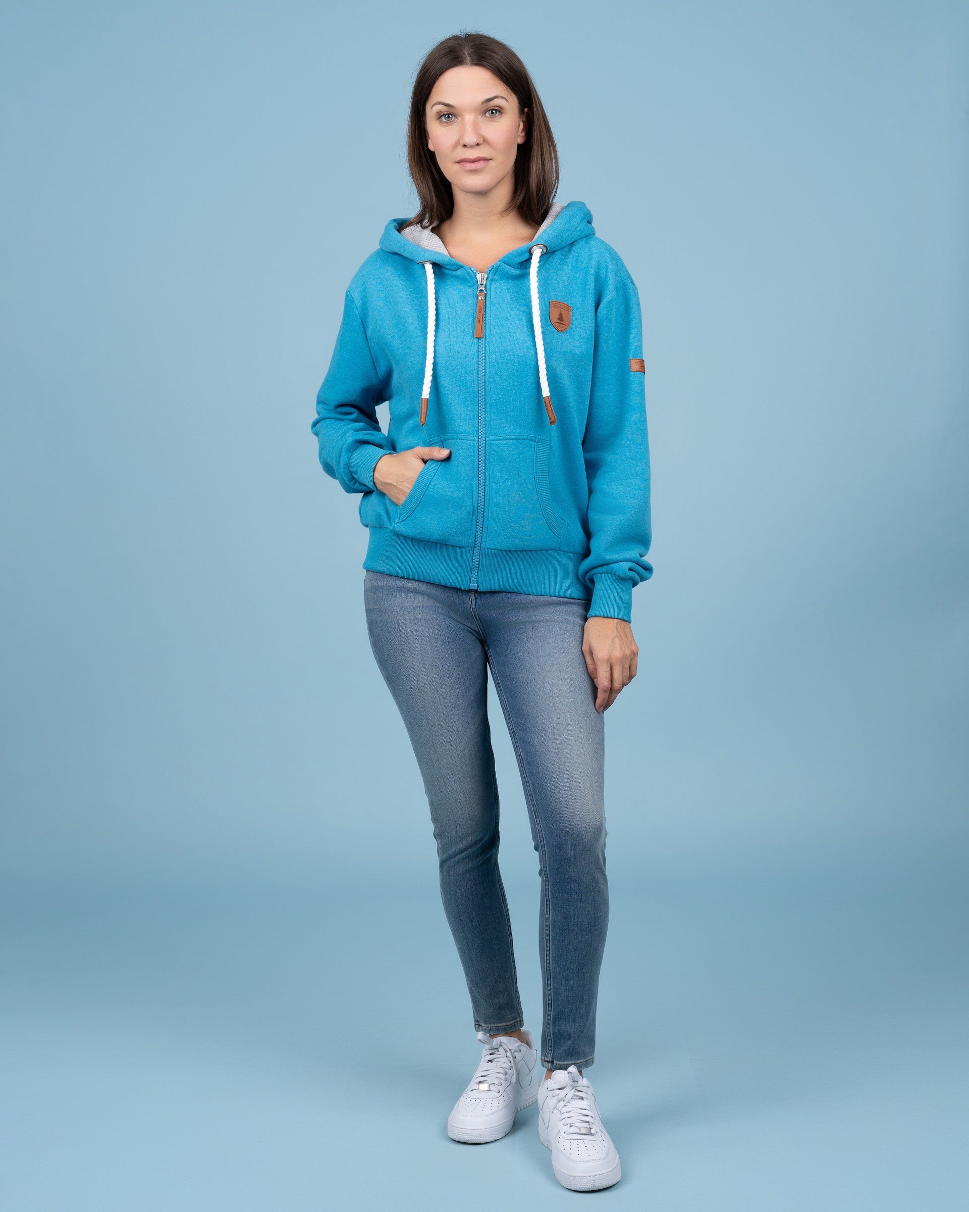 Hazel Full Zip Hoodie - Lagoon Blue