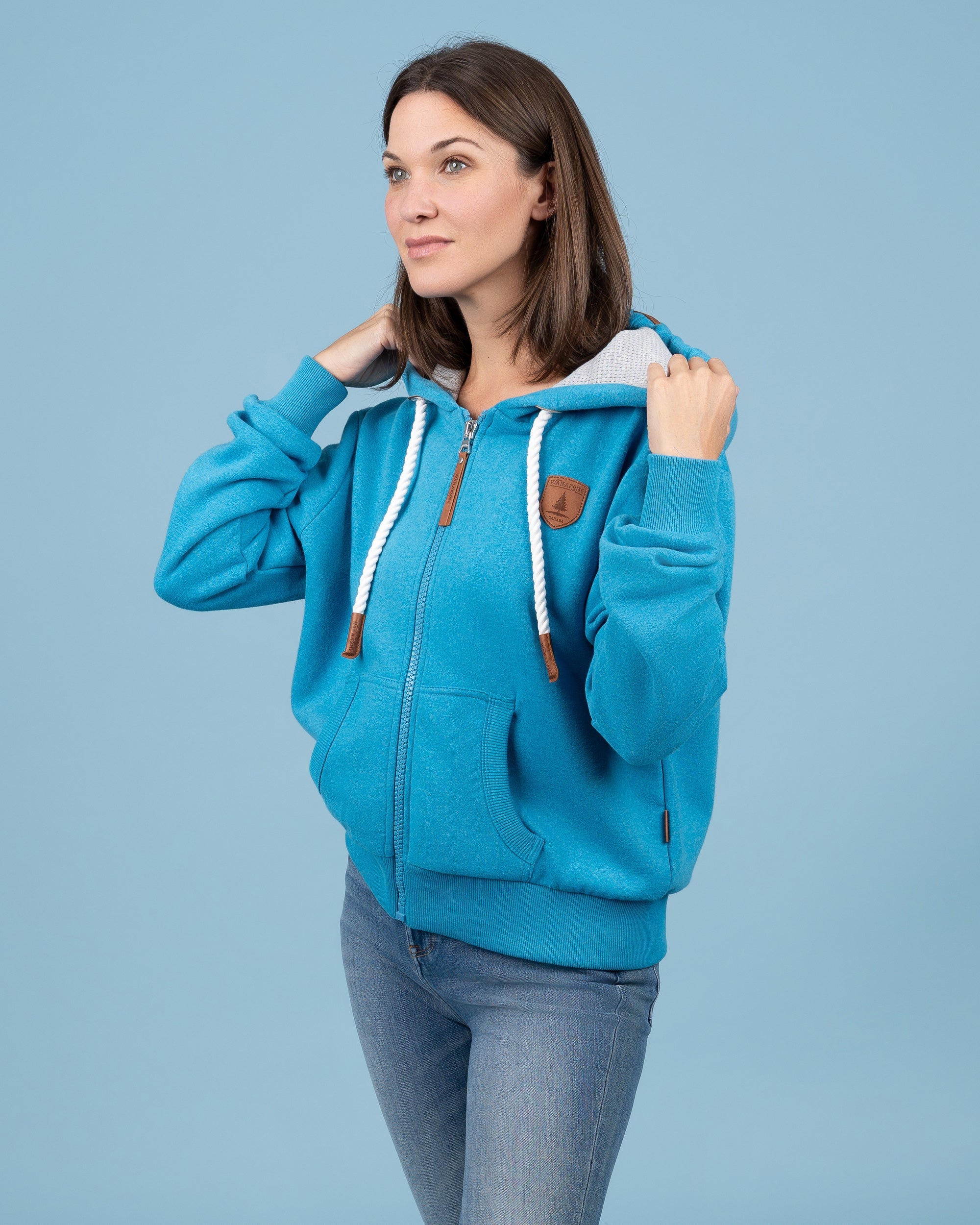 Hazel Full Zip Hoodie - Lagoon Blue