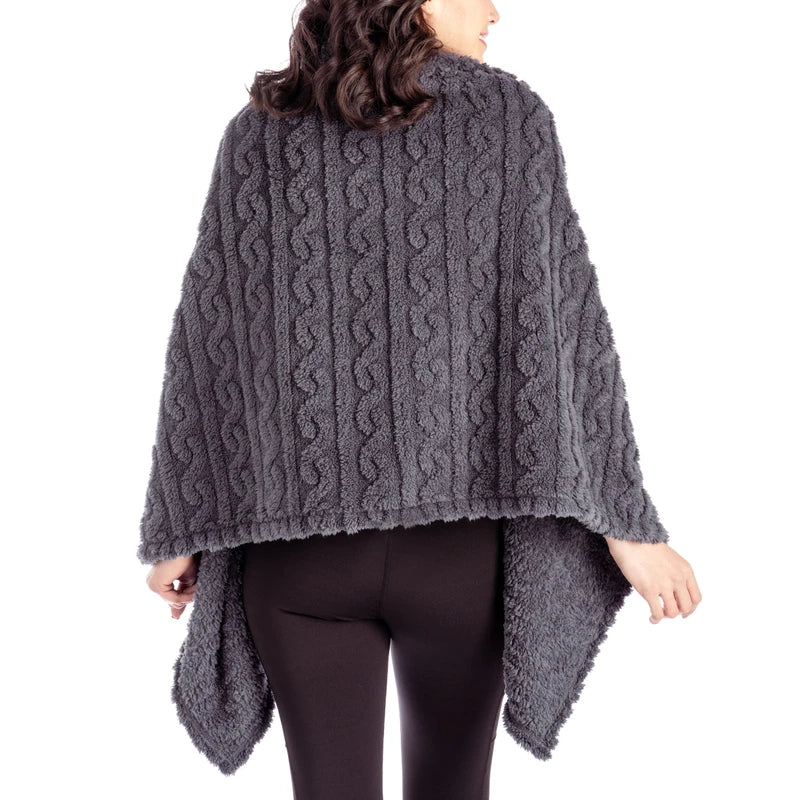 The Coziest Blanket Wrap - Charcoal