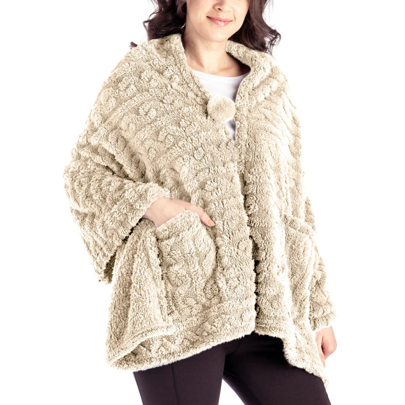 The Coziest Blanket Wrap - Tan