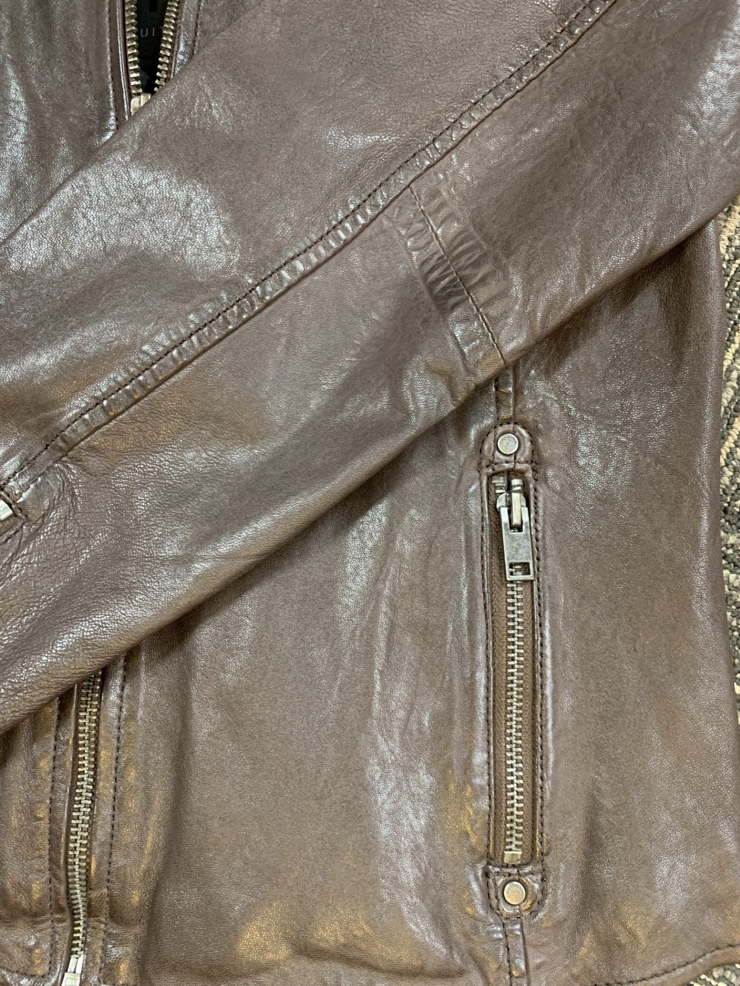 Else RF Leather Jacket - Dark Oak