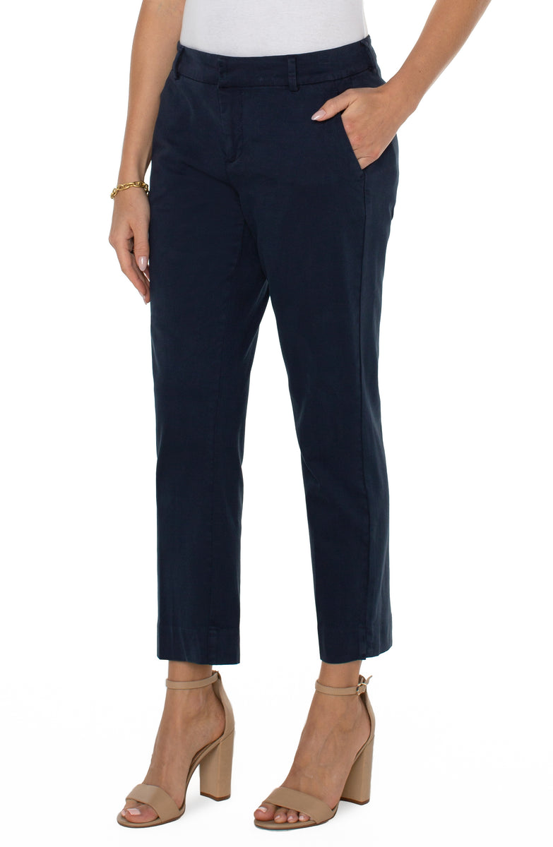 Kelsey Trouser with Side Slit 26" - Federal Navy