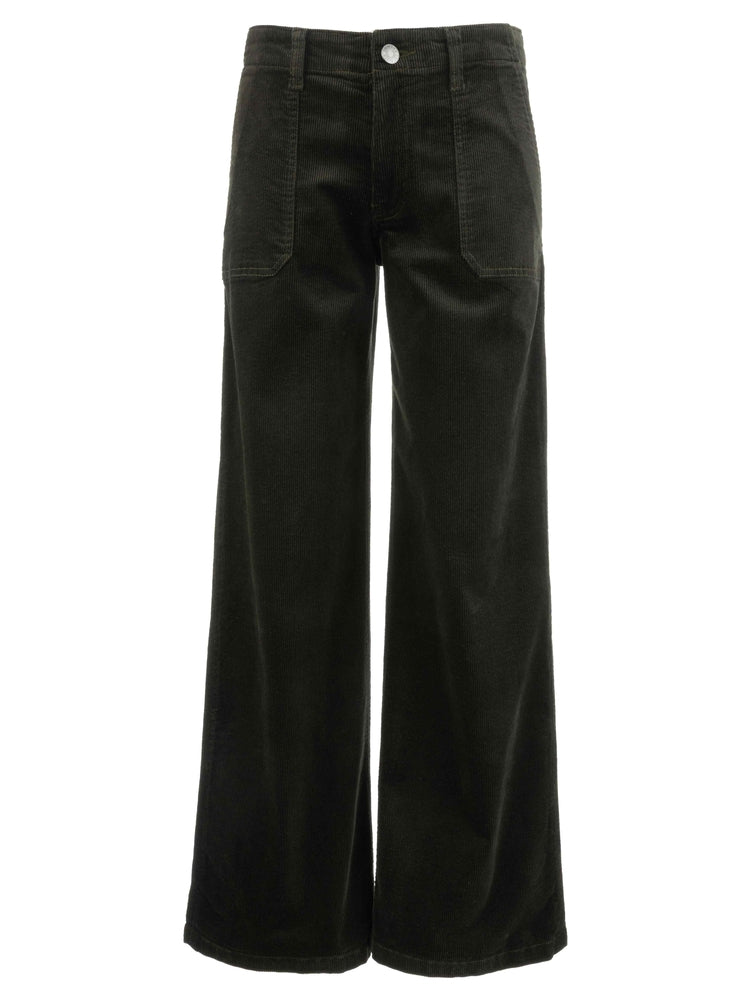 The Jean High Rise Wide Leg - Forest Corduroy