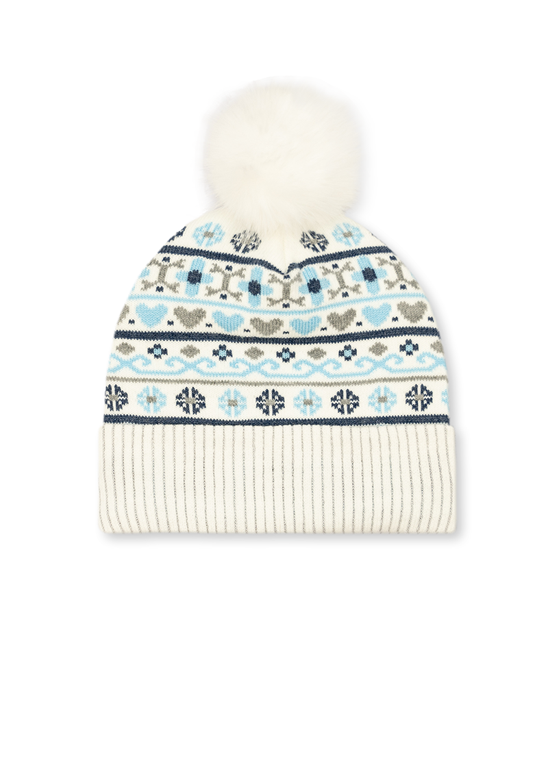 Sweater Cuffed Faux Fur Pom Pom Beanie