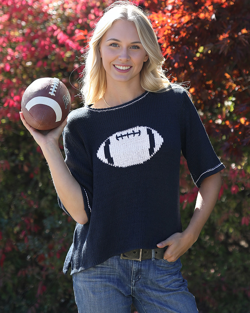 Football Half Sleeve Sweater Top