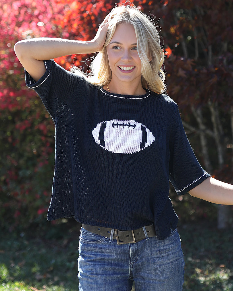 Football Half Sleeve Sweater Top
