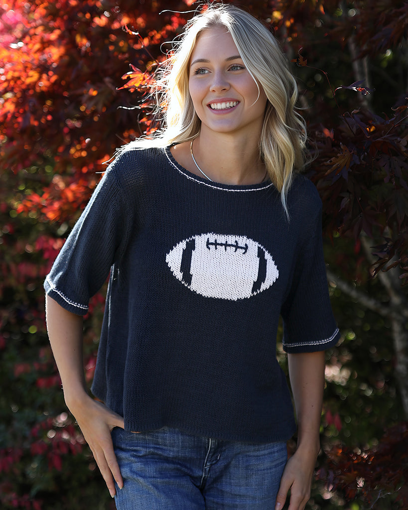 Football Half Sleeve Sweater Top