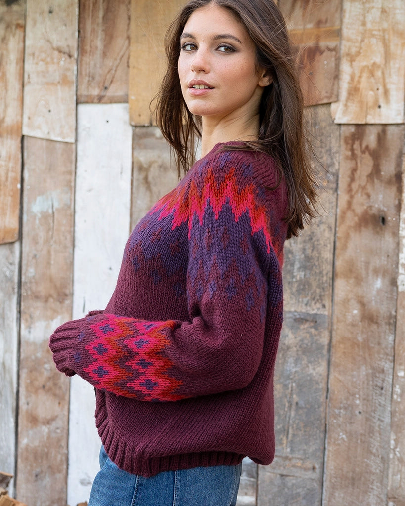 Jaxon Fair Isle Raglan Chunky Sweater