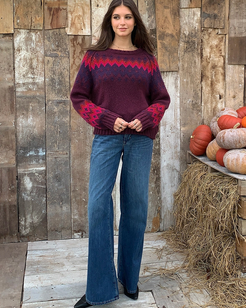 Jaxon Fair Isle Raglan Chunky Sweater