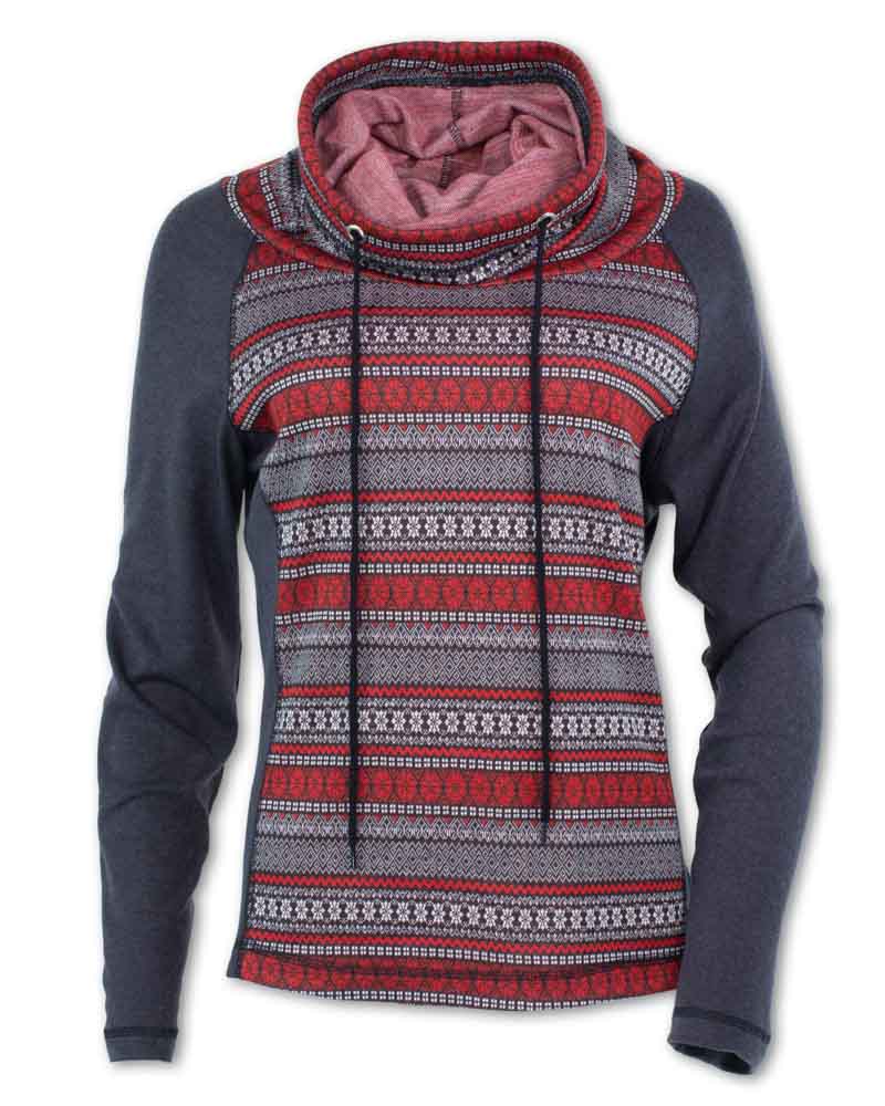 Fair Isle Cowl Neck Sweater