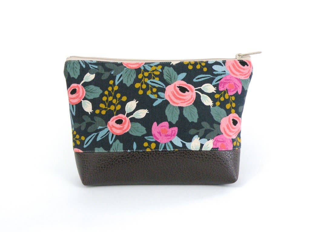 Large Cosmetic Clutch in Bright Floral