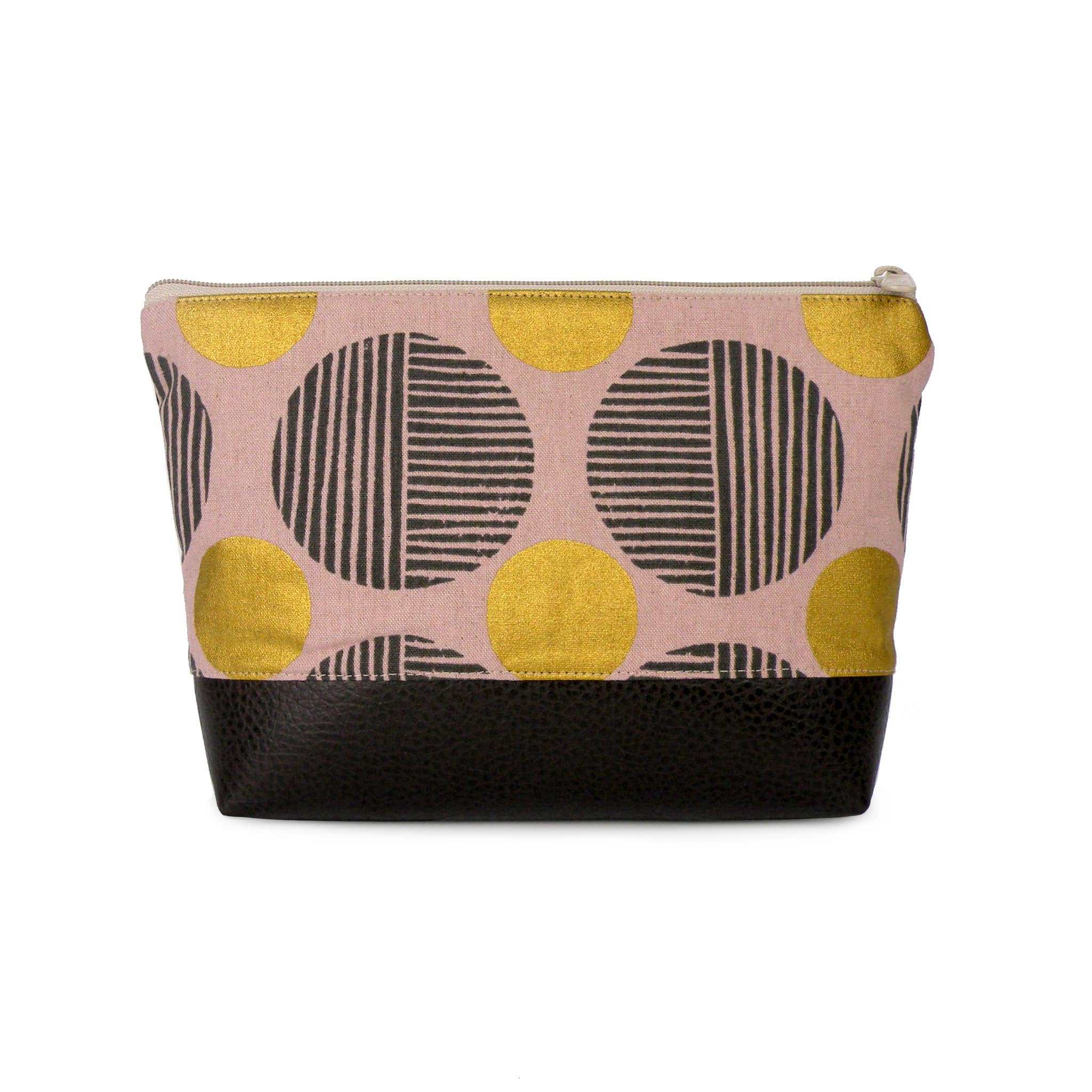 Large Cosmetic Clutch in Pink & Gold
