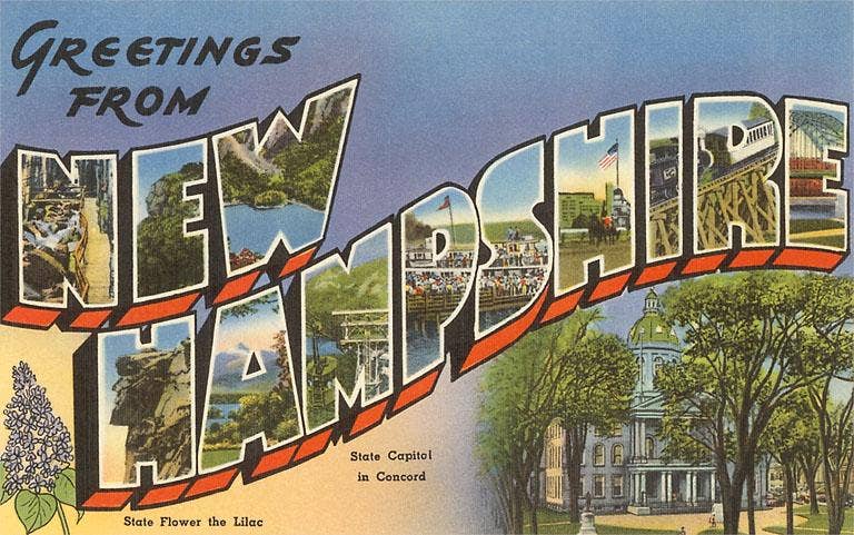 Greetings from New Hampshire - Vintage Image, Magnet