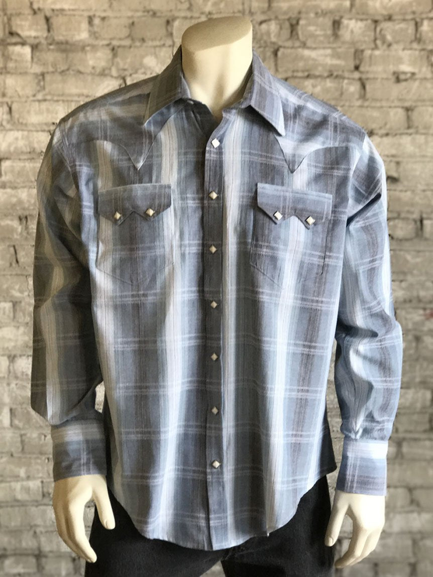 Men's Classic Ombre Stripe Sawtooth Western Shirt