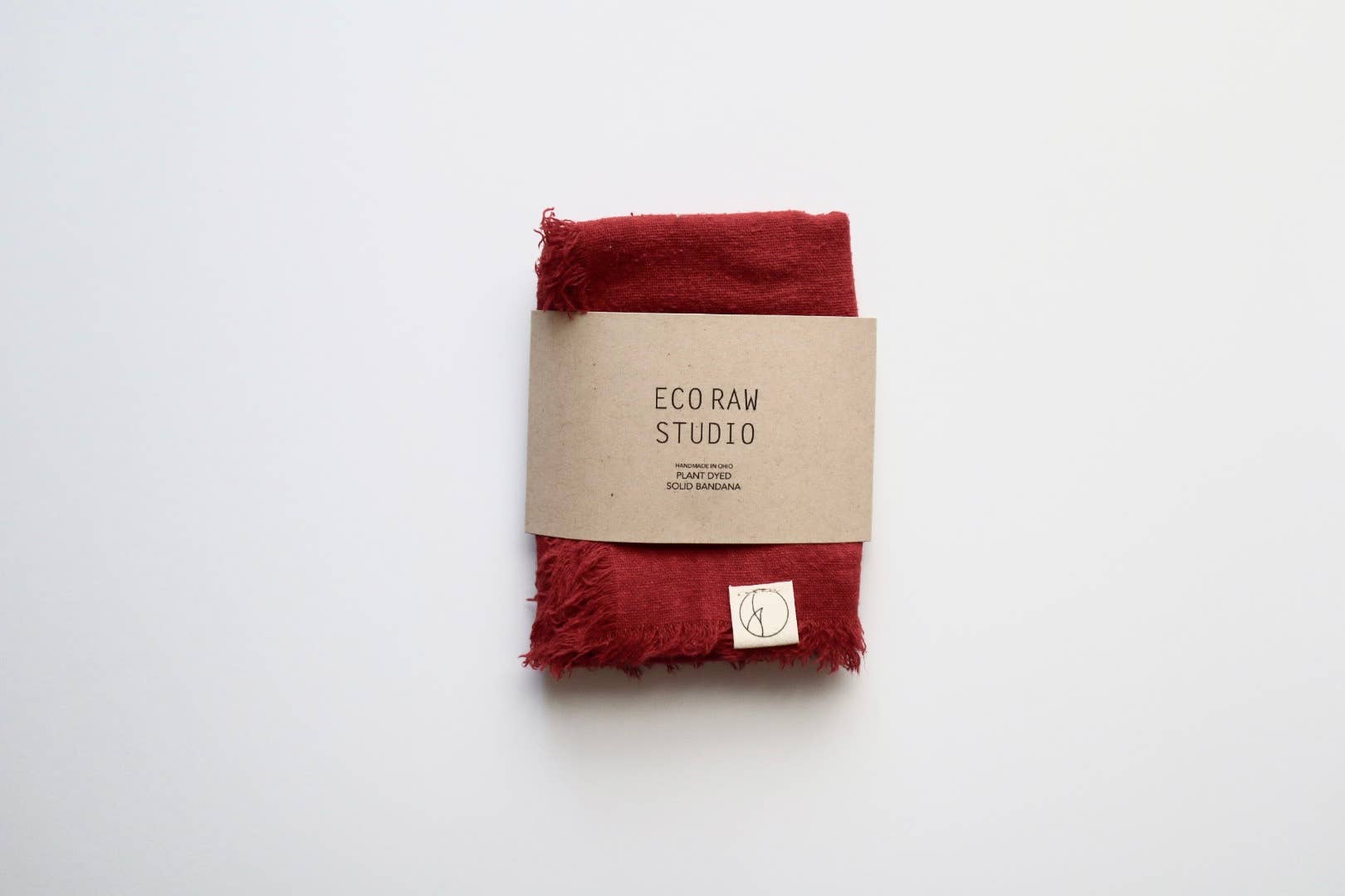 Poppy Red Solid Naturally Dyed Raw Silk Bandana