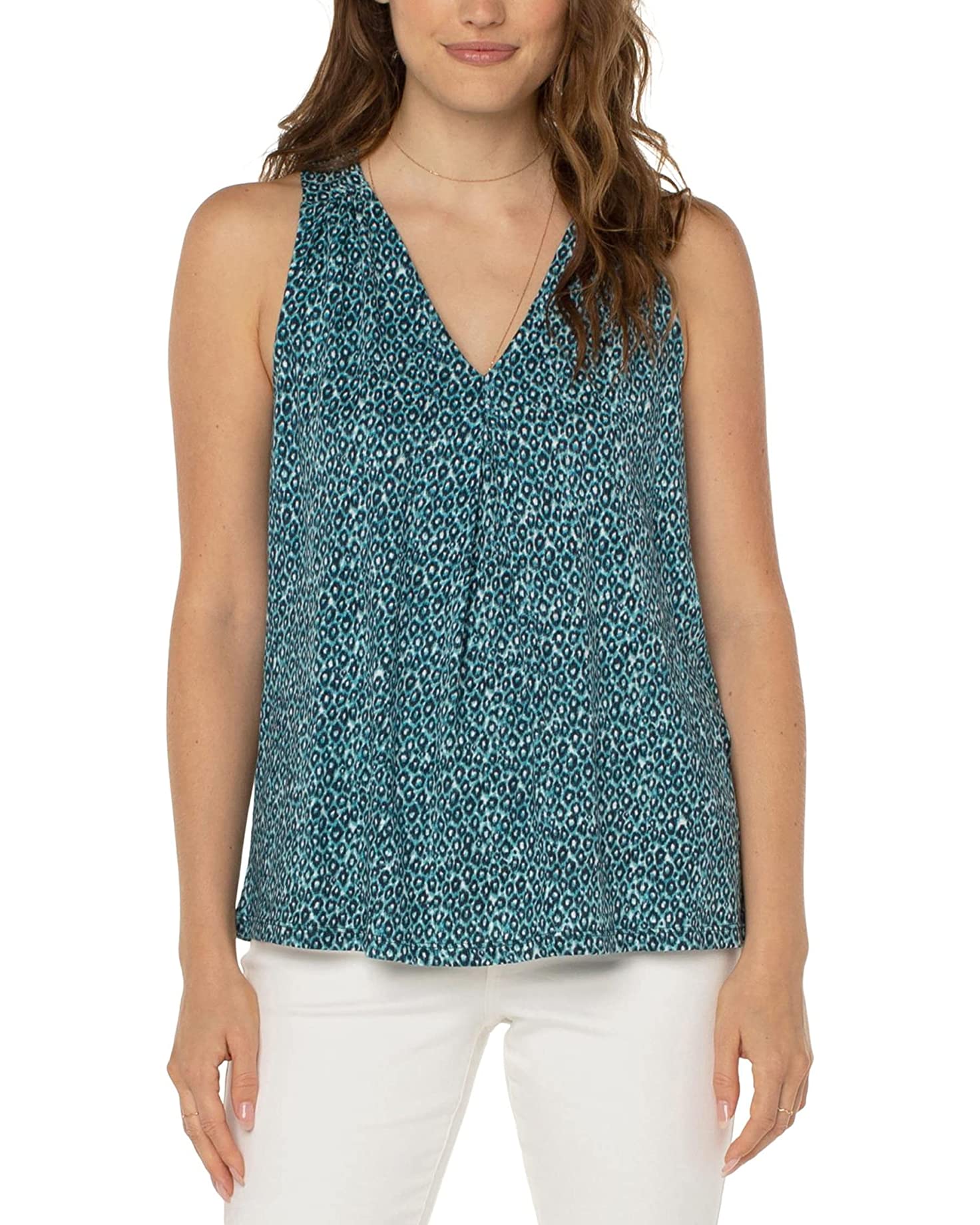 Pleated Front Sleeveless Top