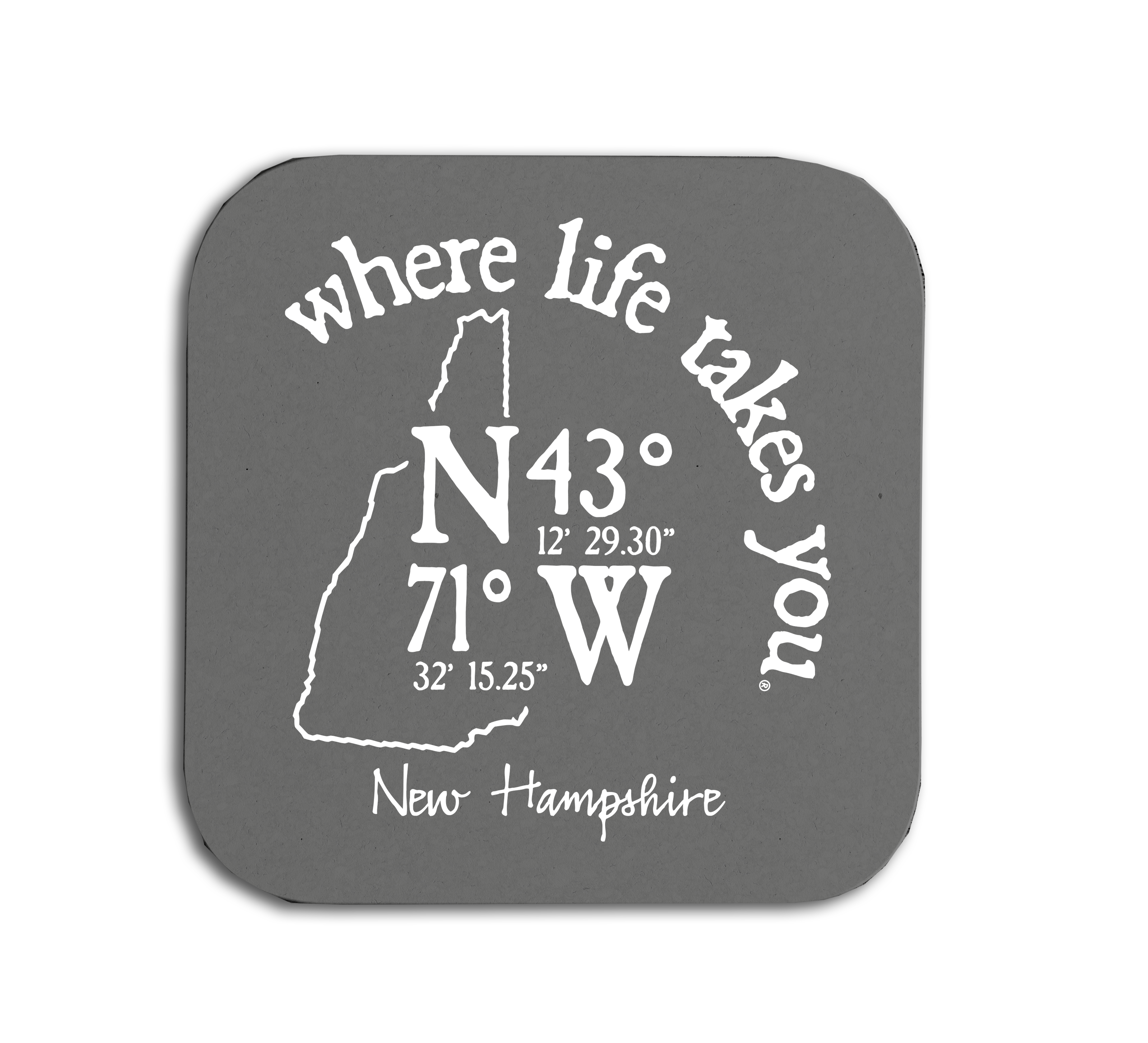 New Hampshire Coordinate Coaster - Where Life Takes You