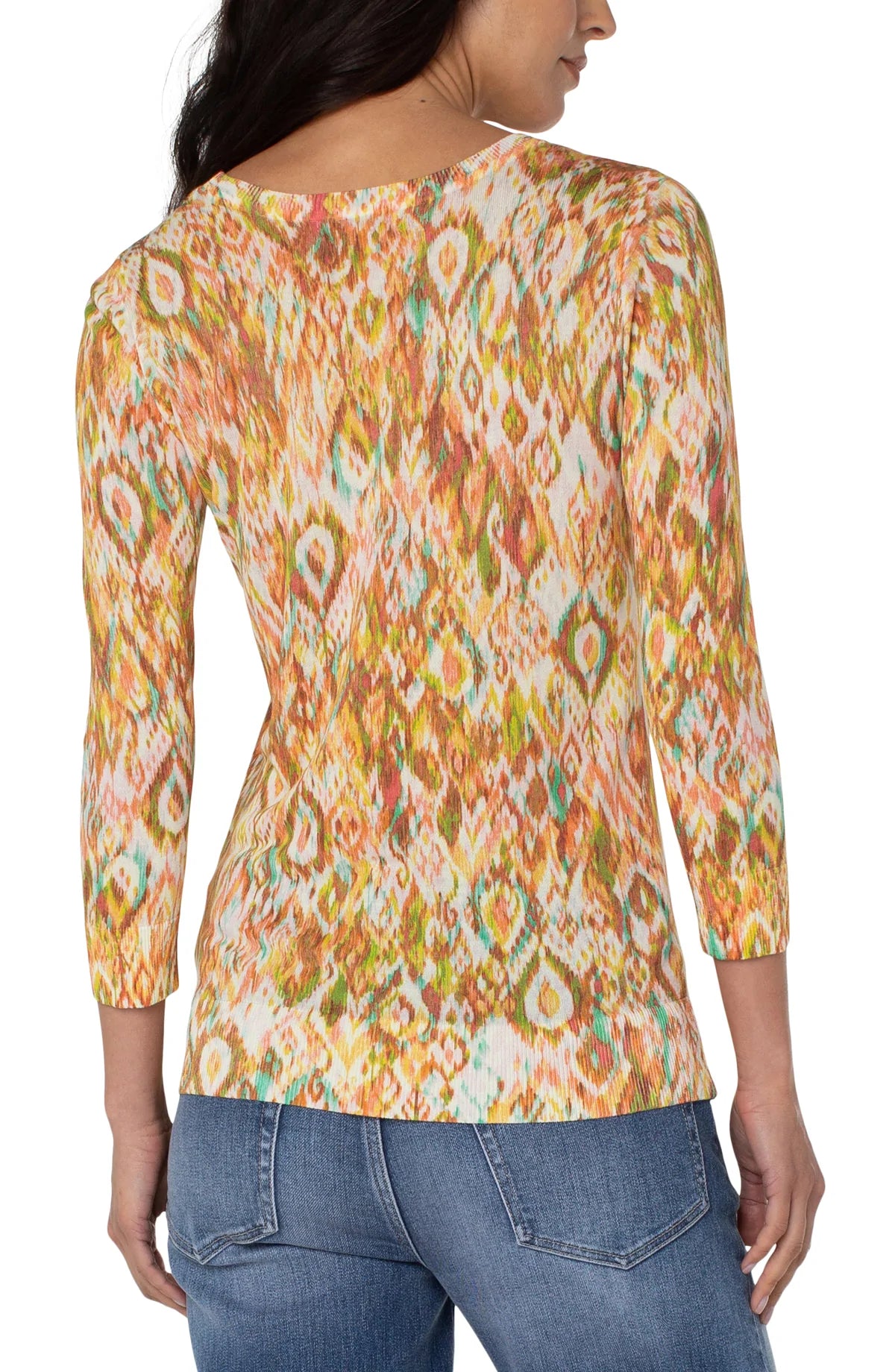 Printed 3/4 Sleeve Sweater - Kaleidoscope - SALE