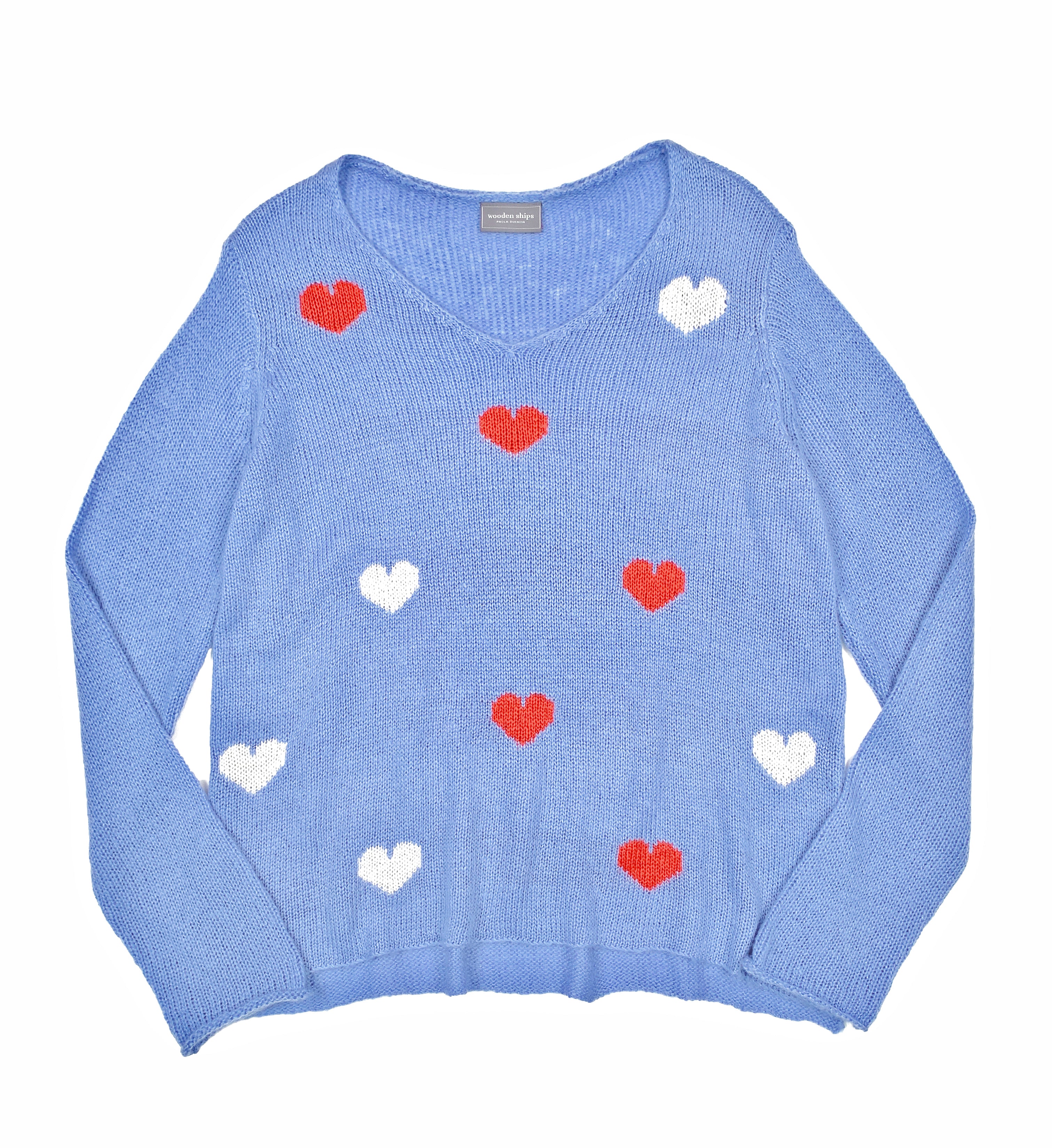Mini Hearts Vneck Sweater
