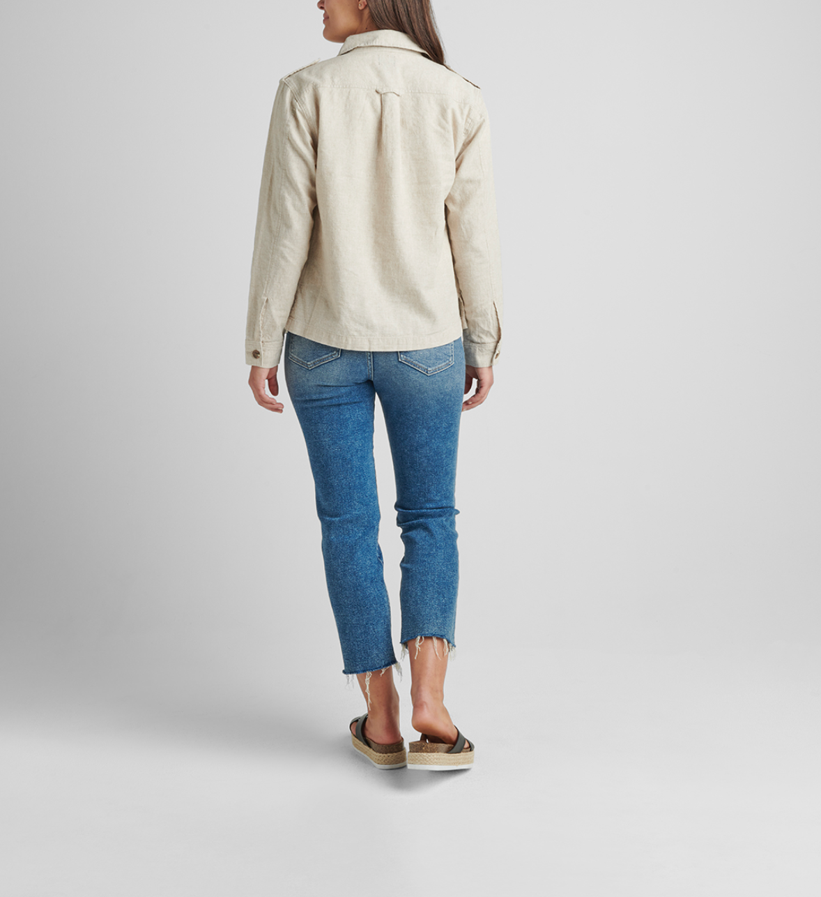 Shaylie Shirt Jacket - Oatmeal Linen