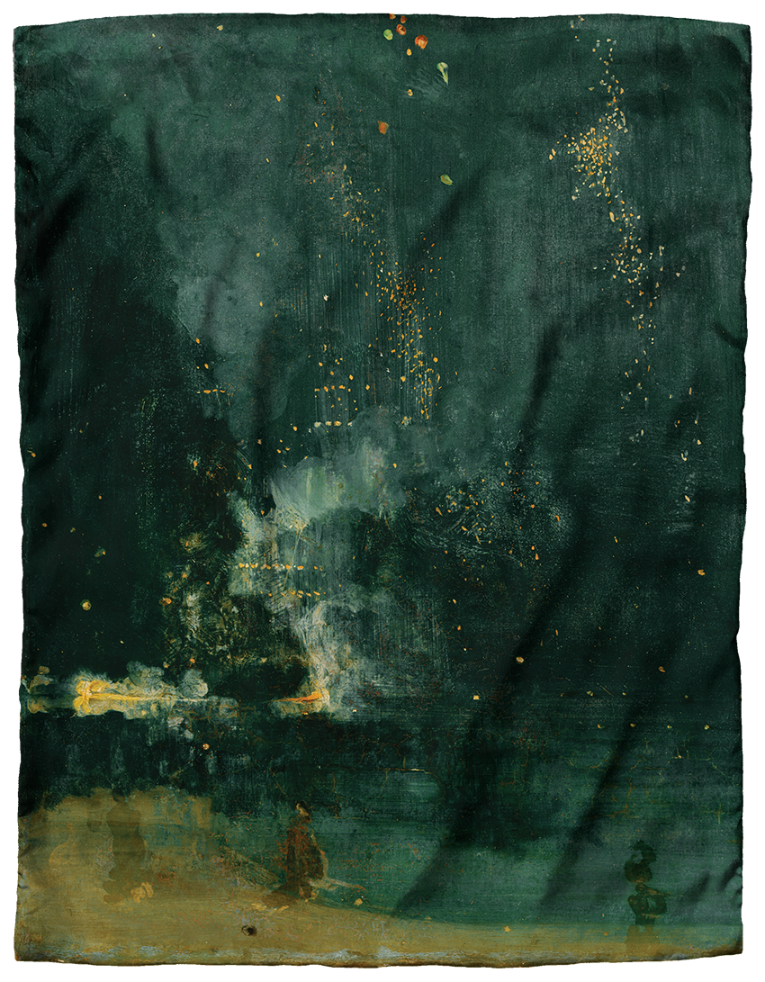 Narrative Material - Nocturne in Black and Gold Scarf -or- Bandana