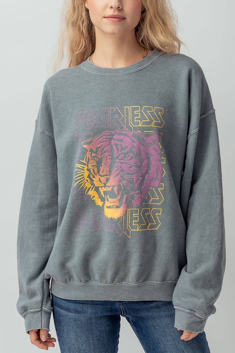 Fearless Tiger Graphic Sweater