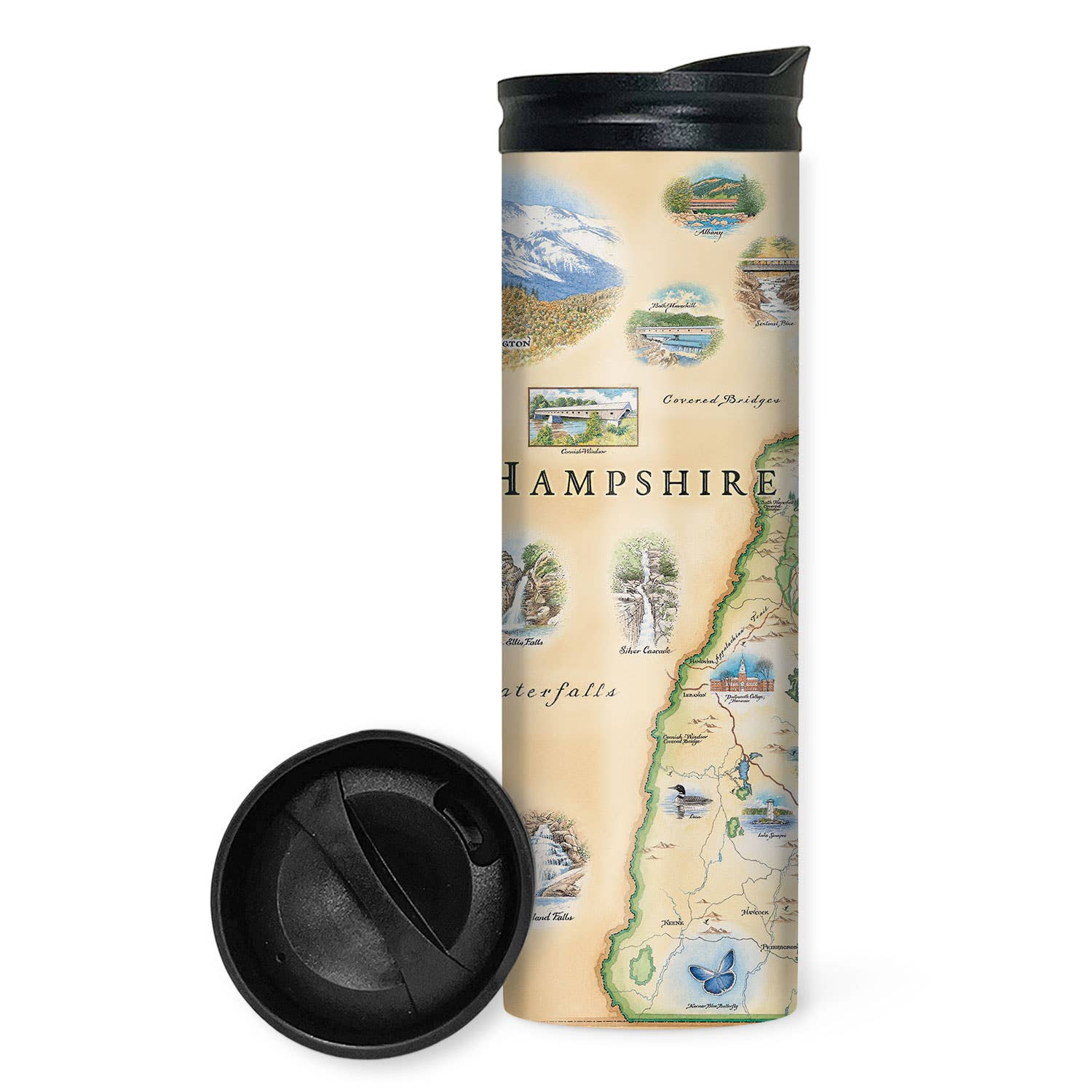 New Hampshire State Map Travel Drinkware