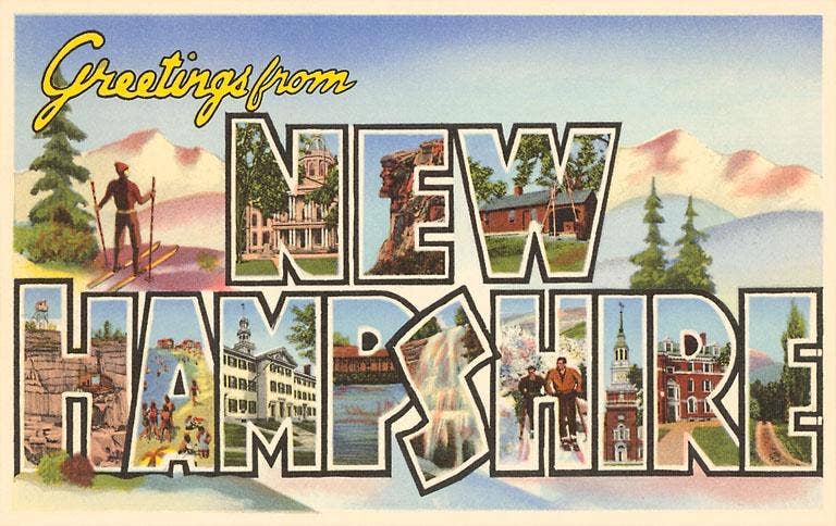 Greetings from New Hampshire - Vintage Image, Magnet