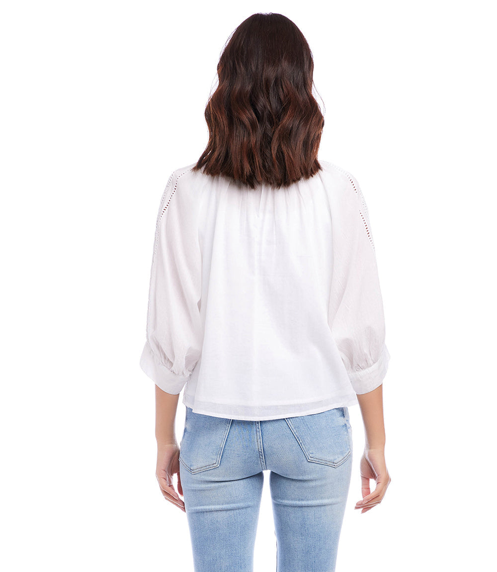 Off White Lace Inset Top