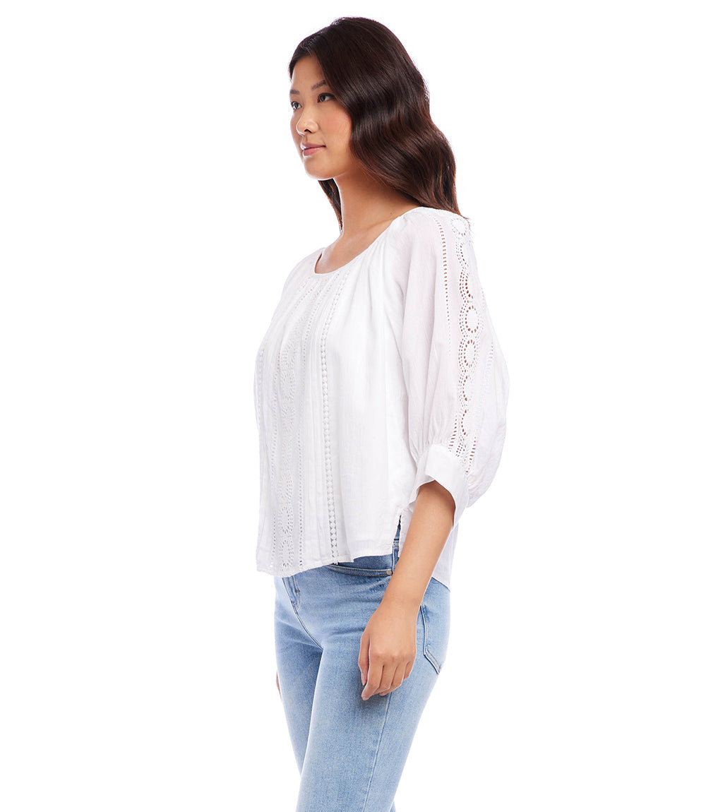 Off White Lace Inset Top