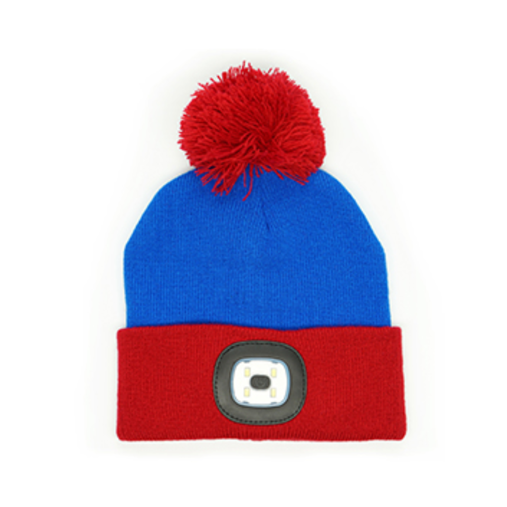 Kids' Night Owl LED Rechargeable Beanie Cap Pom Hat