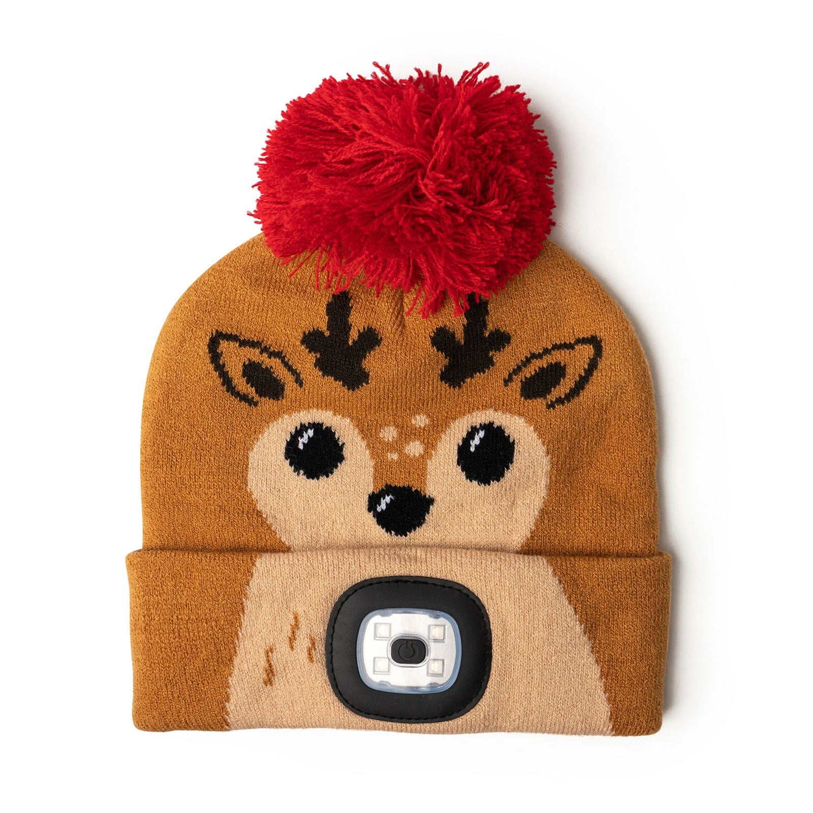 Xmas Kids' Night Owl LED Rechargeable Beanie Pom Hat